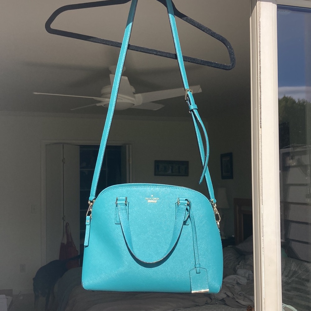 Kate Spade NY Cameron Street Lottie Leather Satchel. Teal green. Fun! EUC